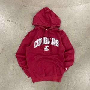 Vintage Washington State Cougars Russell Athletic Burgundy Hoodie Size S